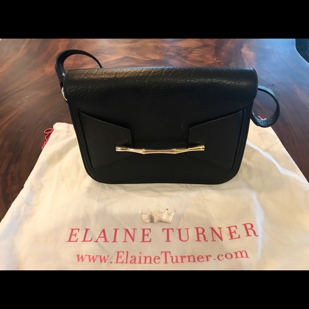Elaine Turner NWOT black leather handbag
